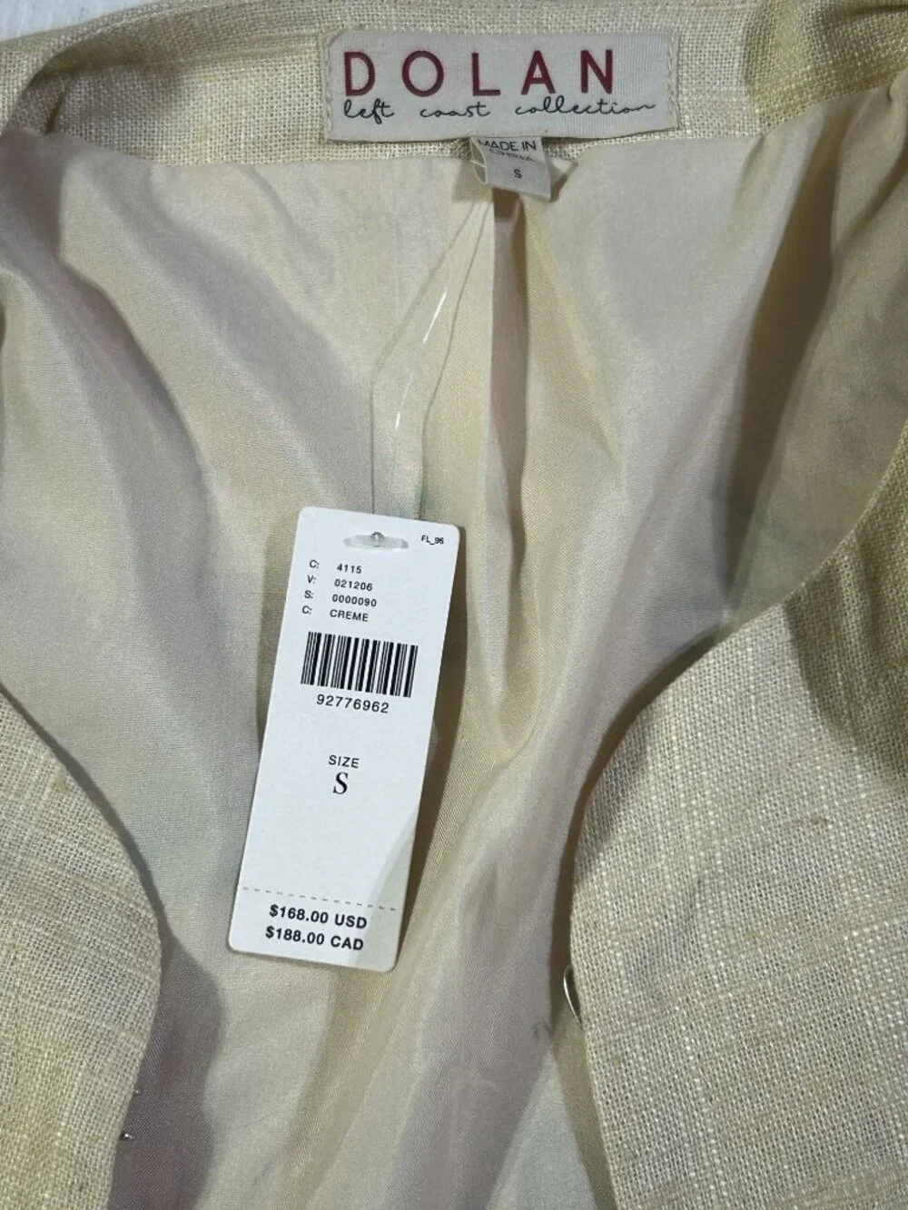 NWT Anthropologie Women's Floral Embroidered Dolan Linen Jacket Size S 3235 - Picture 7 of 16